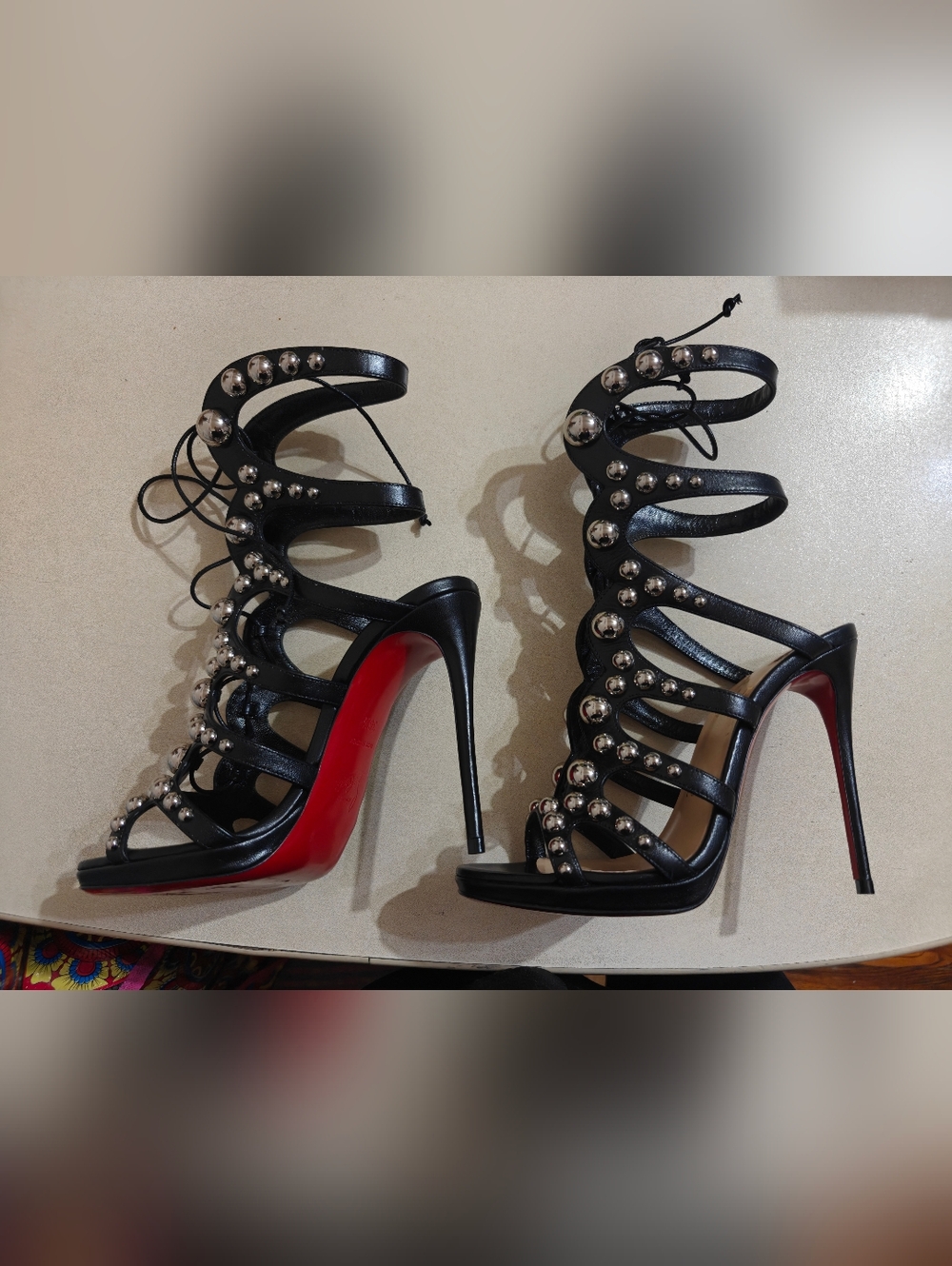 Christian Louboutin Black Amazoubille Heels 36.5